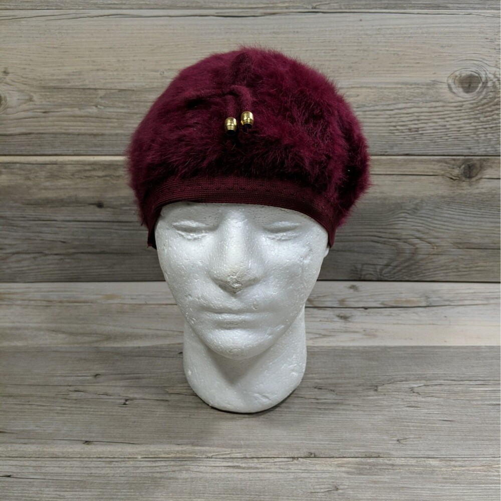 Pierre Laulhere Red Angora Rabbit Fur Cloche Hat